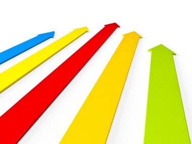 Upward colorful arrows rising clipart