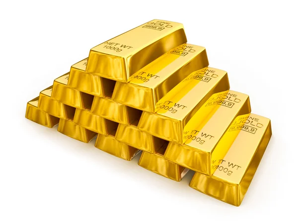 Pirâmide barras de ouro — Fotografia de Stock