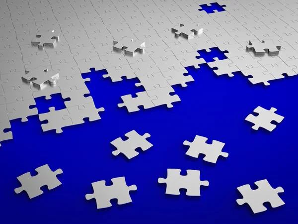 Jigsaw puzzle metal — Stockfoto