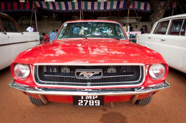 Chennai - Hindistan - 24 Temmuz: Ford Mustang (retro eski model araba) H