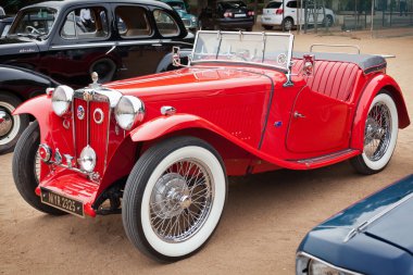 CHENNAI - INDIA - JULY 24: MG (retro vintage car) on Heritage Ca clipart