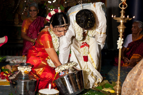 CHENNAI, INDIA - AUGUST 29: Indian (Tamil) Traditional Wedding C