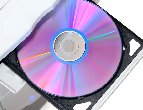 Dvd in open tray — Stock Photo, Image
