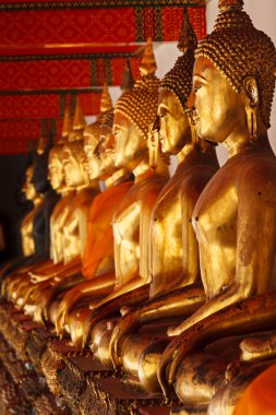 Sitting Buddha statues, Thailand clipart