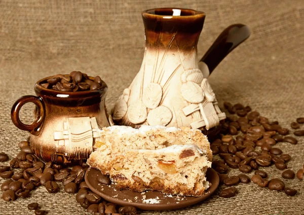 粘土为咖啡设置 — 图库照片