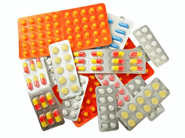 Многоцветные лекарственные таблетки — стоковое фото