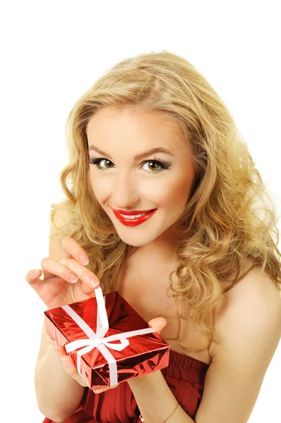 stock image Valentine girl with gift