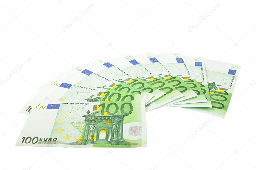 Fan from number of euro banknotes