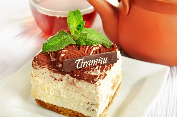 巧克力提拉米苏蛋糕 — 图库照片