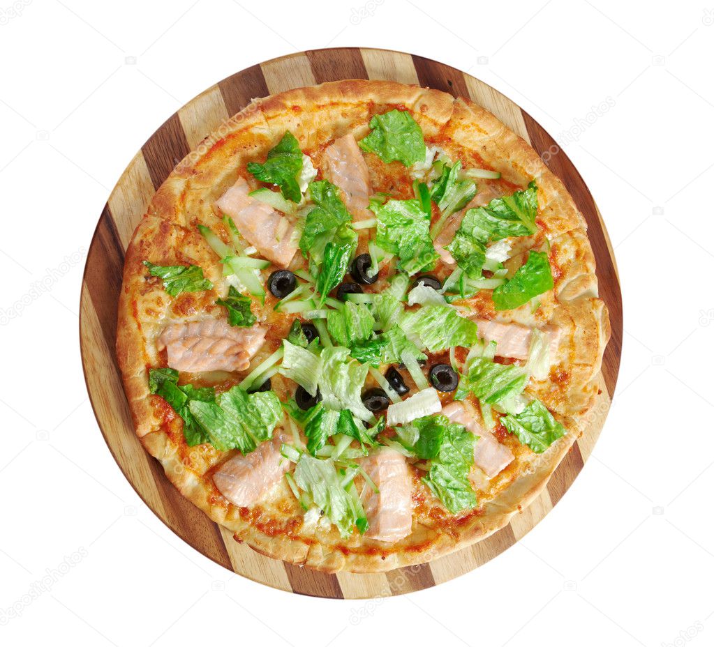 Pizza Atlantic salmon — Stock Photo © fanfon 10487149