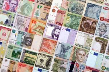 Money from different countries clipart