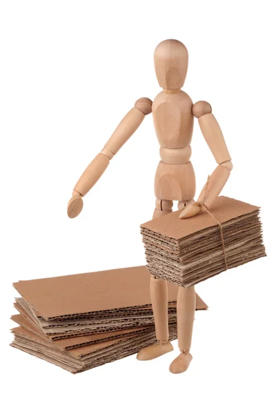 Mannequin and cardboard — Stock Photo, Image