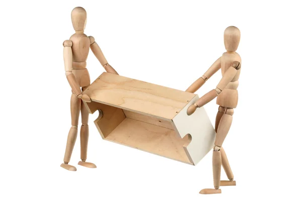 Deux mannequin tourné boîte en bois — Photo