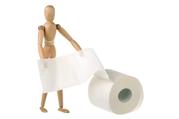 Kukla ve tuvalet kağıdı — Stok fotoğraf