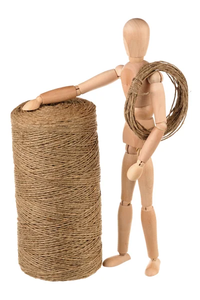 Dummy and the reel of string — Stock Photo, Image