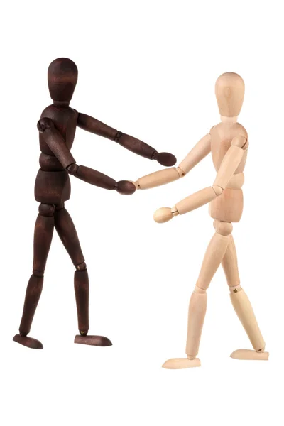 Two dummy shake hands — Stock Photo, Image
