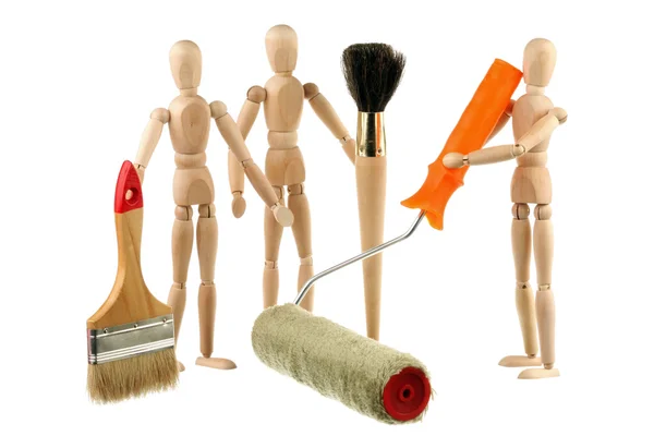 Painting brush or roller ? — Stock Photo, Image