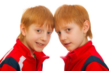 Two twin boys clipart