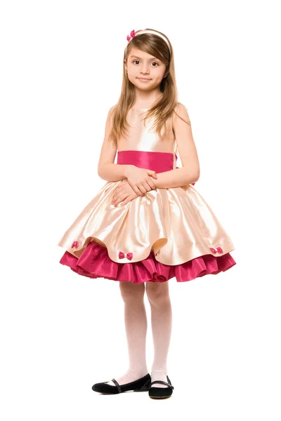 Mooie kleine dame in een jurk — Stockfoto