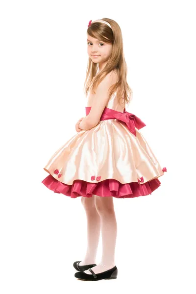 Piękny mały dama w sukni — Zdjęcie stockowe