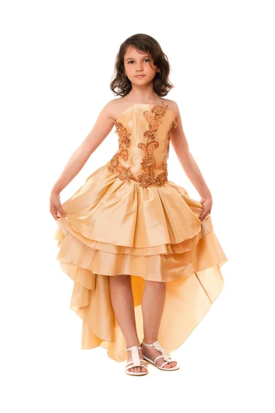 Όμορφο κοριτσάκι σε ένα κομψό φόρεμα — Φωτογραφία Αρχείου