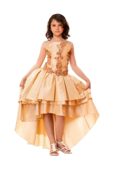 Ελκυστική κοριτσάκι σε ένα κομψό φόρεμα — Φωτογραφία Αρχείου