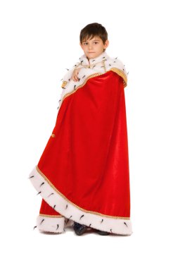 Boy dressed in a robe of King clipart