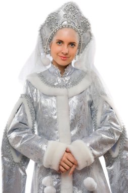 Portrait of a Snow Maiden. Isolated clipart