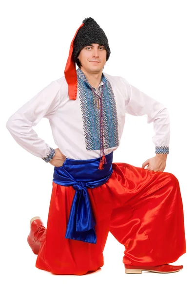 Le type en costume national ukrainien. Isolé — Photo