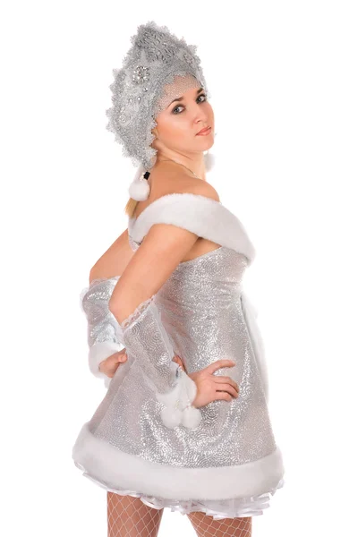 Retrato de una linda doncella de nieve — Foto de Stock