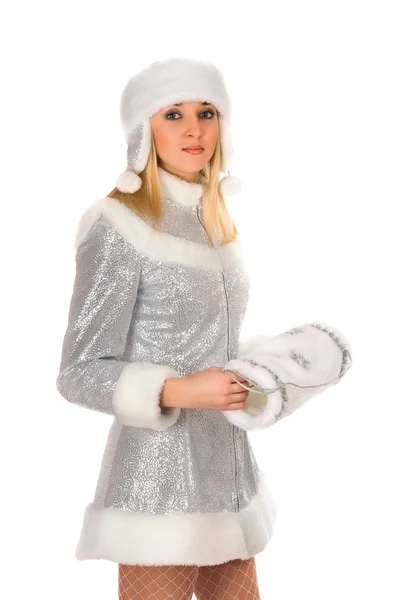 Portrait of a attractive Snow Maiden — Stock Photo, Image