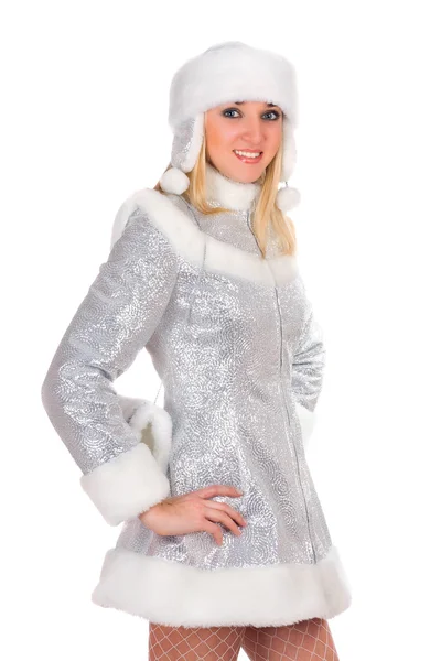 Portrait of a sexy smiling Snow Maiden — Stock Photo, Image