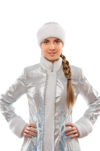 Portrait of a smiling attractive Snow Maiden — Stock Photo, Image