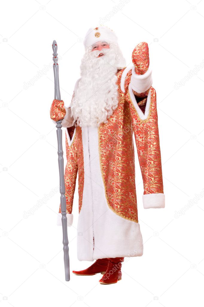 Ded Moroz with the stick in his hands