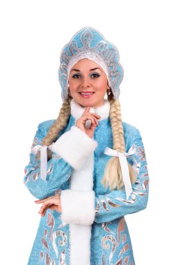 Portrait of a smiling Snow Maiden clipart