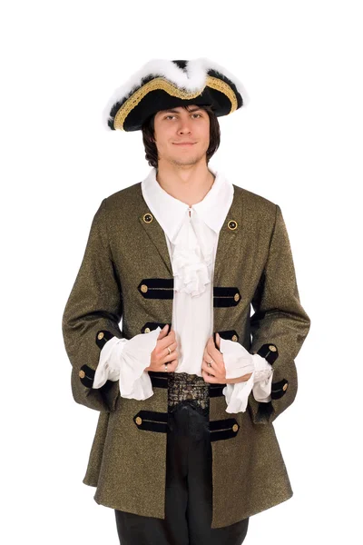 Portrait of man in a historical costume — Stock Photo, Image