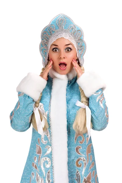 Portrait of a frightened Snow Maiden — Stock Photo, Image