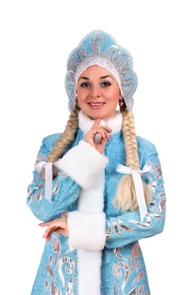 Retrato de una doncella de nieve sonriente — Foto de Stock