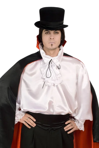 Hombre con traje de conde Drácula — Foto de Stock