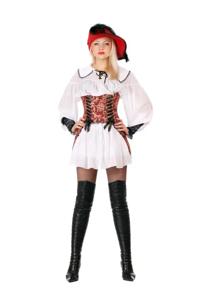 Attractive blonde dressed as pirates — Stock Photo, Image