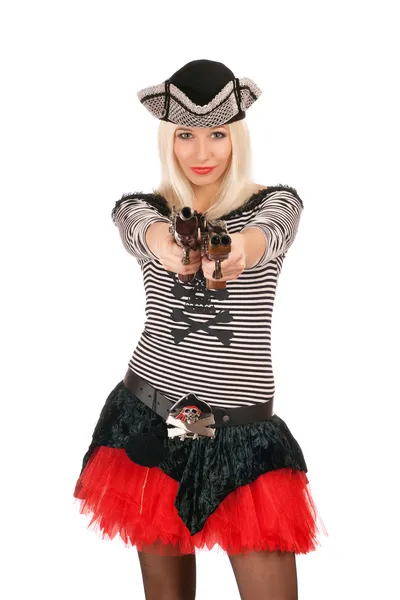 Çekici kız silahlı — Stok fotoğraf