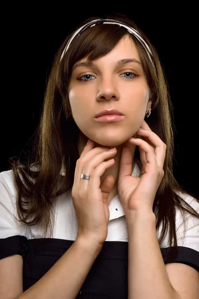 Detailní portrét mladé ženy — Stock fotografie