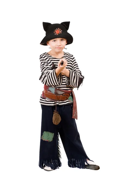 海賊として服を着て小さな男の子 — ストック写真
