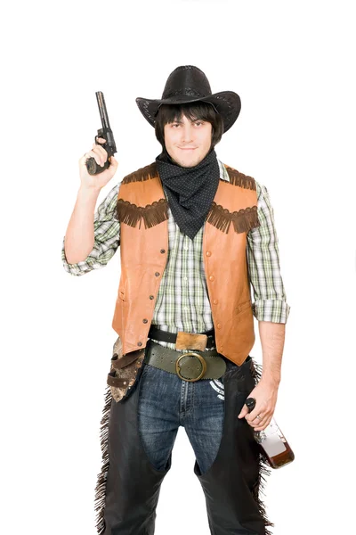Retrato de cowboy com uma arma — Fotografia de Stock