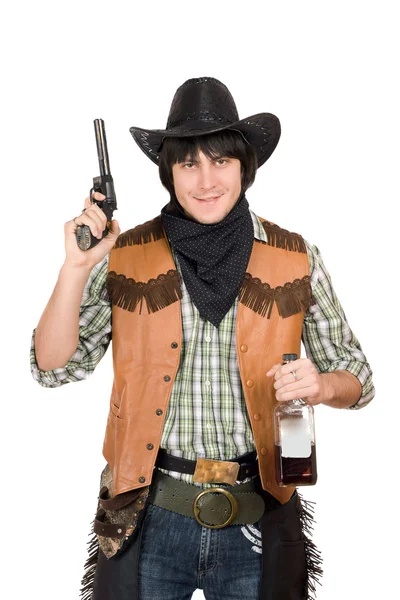 Porträtt av smirking cowboy — Stockfoto