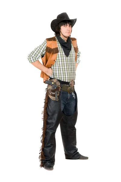 Молодий чоловік одягнений як ковбой. Ізольовані — стокове фото