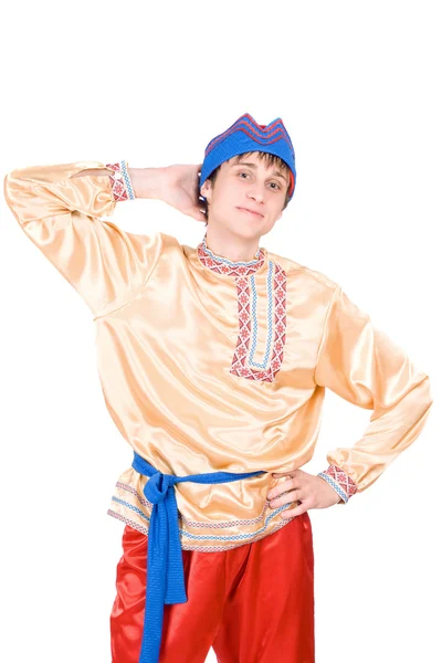 Uomo in costume nazionale russo. Isolato — Foto Stock