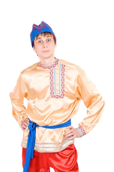 Человек в русском национальном костюме — стоковое фото