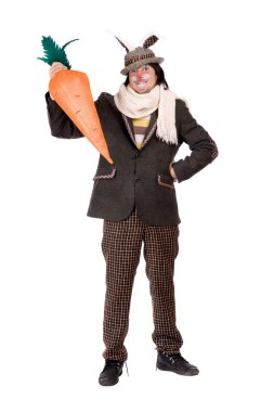 Young man with carrot clipart