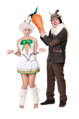 Funny couple with carrot clipart